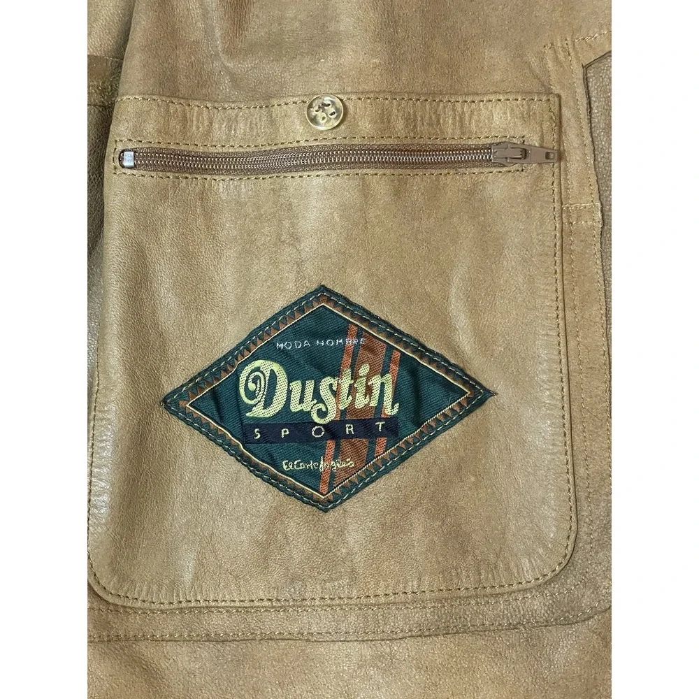 VTG Dustin Sport‎ Suede Shirt Shacket Mens L Western Patch Pockets Ranch Layer